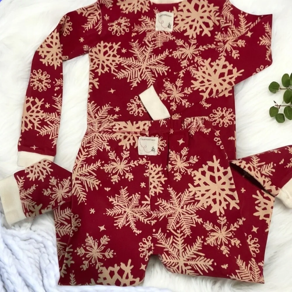 Kids Pajamas - Red/White/Green Winter Themed